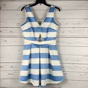 NWT Gianni Bini Carolina blue striped cutout dress